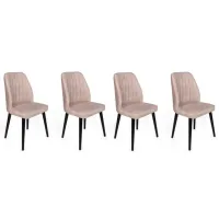 Set scaune de bucătarie Trendy Alfa Catifea/ Cream Black