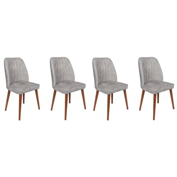 Set scaune de bucătarie Trendy Alfa Catifea/ Light Gray Brown photo 1