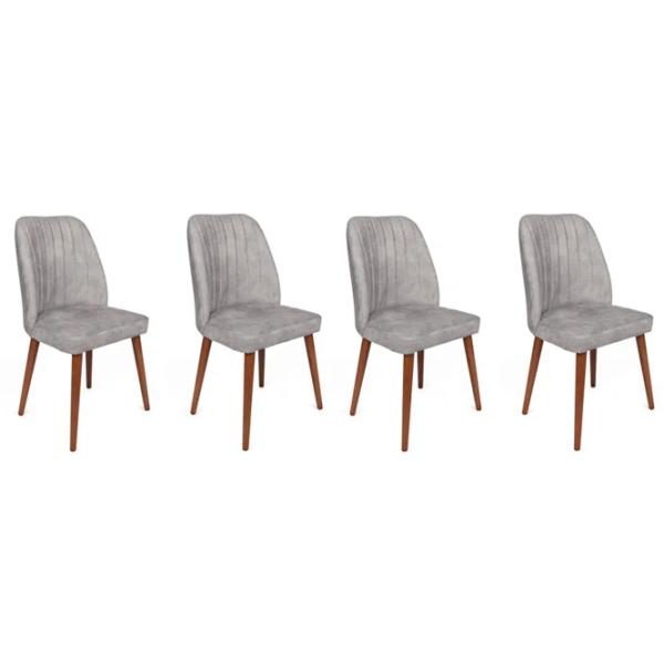 Set scaune de bucătarie Trendy Alfa Catifea/ Light Gray Brown photo 1