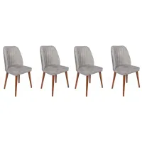 Set scaune de bucătarie Trendy Alfa Catifea/ Light Gray Brown
