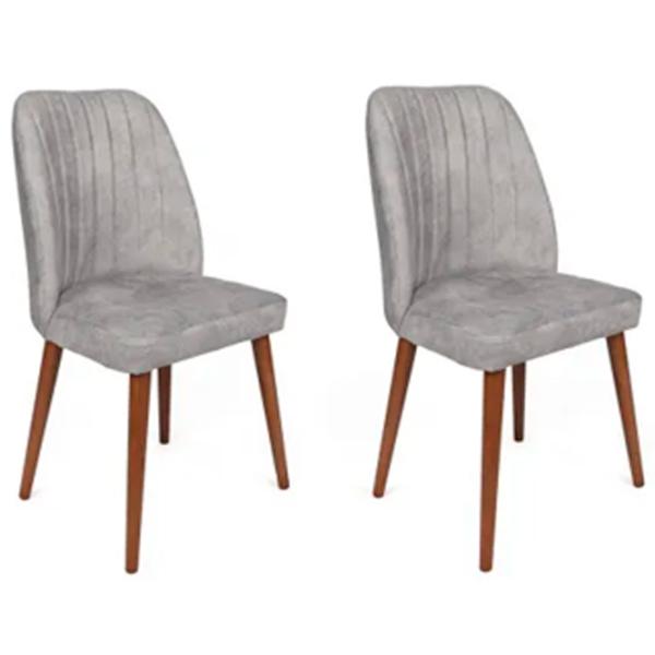 Set scaune de bucătarie Trendy Alfa Catifea/ Light Gray Brown photo 3