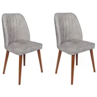 Set scaune de bucătarie Trendy Alfa Catifea/ Light Gray Brown photo 3