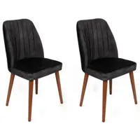 Set scaune de bucătarie Trendy Alfa Catifea/ Black Brown photo 2