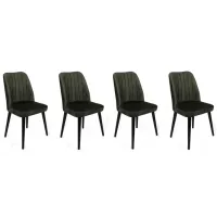 Set scaune de bucătarie Trendy Alfa Catifea/ Khaki Black