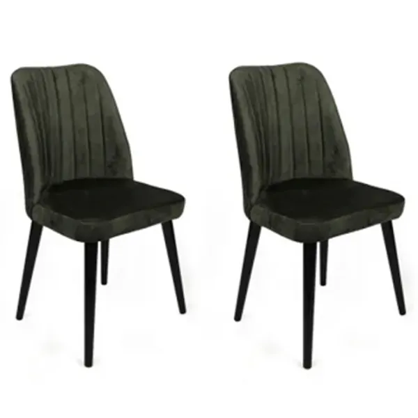 Set scaune de bucătarie Trendy Alfa Catifea/ Khaki Black photo 2