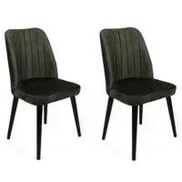 Set scaune de bucătarie Trendy Alfa Catifea/ Khaki Black photo 2