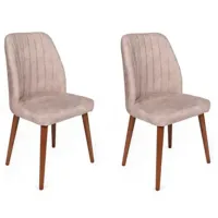 Set scaune de bucătarie Trendy Alfa Catifea/ Cream Brown photo 2