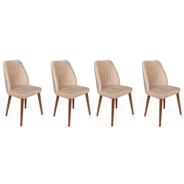 Set scaune de bucătarie Trendy Alfa Catifea/ Light Beige Brown photo 1