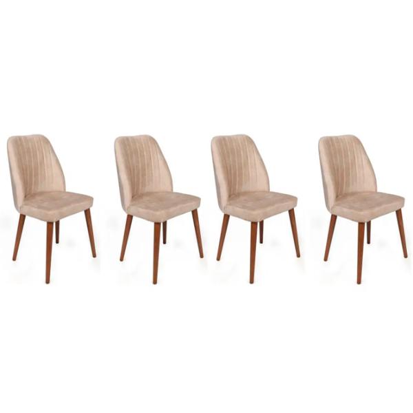 Set scaune de bucătarie Trendy Alfa Catifea/ Light Beige Brown photo 1