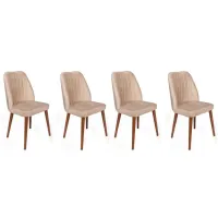 Set scaune de bucătarie Trendy Alfa Catifea/ Light Beige Brown