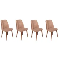 Set scaune de bucătarie Trendy Alfa Catifea/ Light Brown Brown