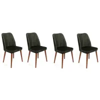 Set scaune de bucătarie Trendy Alfa Catifea/ Khaki Brown