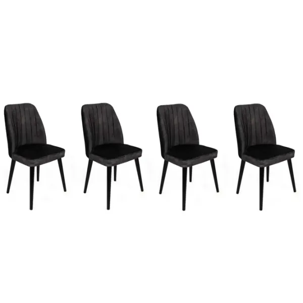 Set scaune de bucătarie Trendy Alfa Catifea/ Black Black photo 1