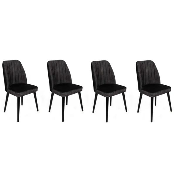 Set scaune de bucătarie Trendy Alfa Catifea/ Black Black photo 1
