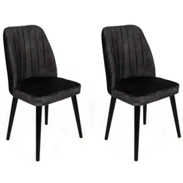 Set scaune de bucătarie Trendy Alfa Catifea/ Black Black photo 3