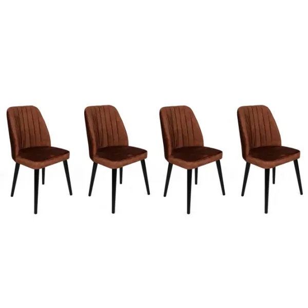Set scaune de bucătarie Trendy Alfa Catifea/ Brown Black photo 1
