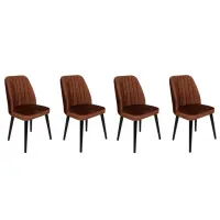 Set scaune de bucătarie Trendy Alfa Catifea/ Brown Black
