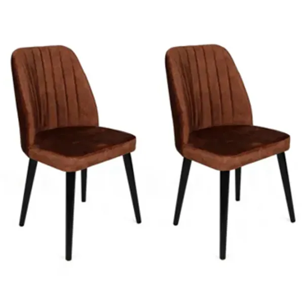 Set scaune de bucătarie Trendy Alfa Catifea/ Brown Black photo 3