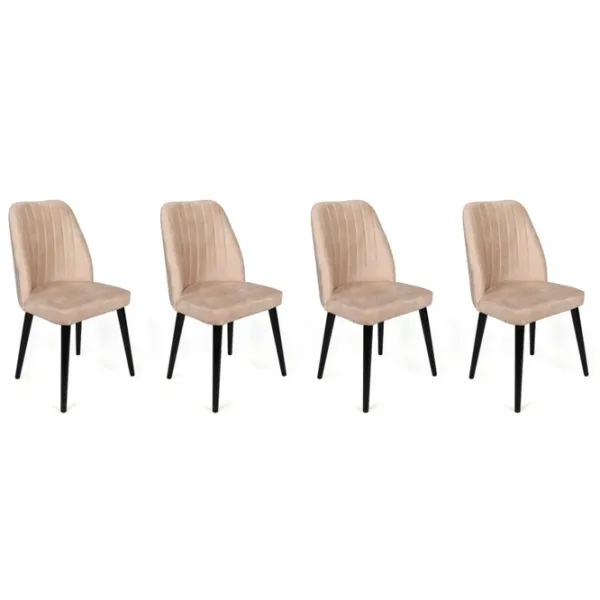 Set scaune de bucătarie Trendy Alfa Catifea/ Cream Black photo 1