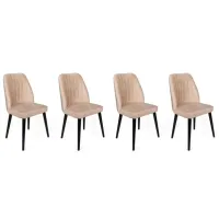 Set scaune de bucătarie Trendy Alfa Catifea/ Cream Black