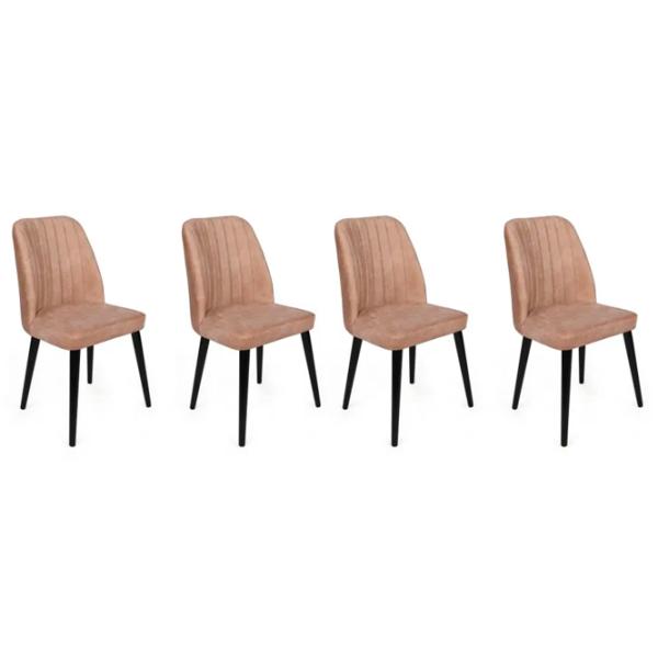 Set scaune de bucătarie Trendy Alfa Catifea/ Light Brown Black photo 1