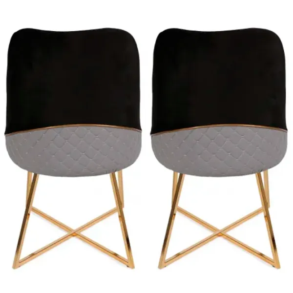 Scaun de bucătărie Trendy Madrid Velvet/ Black Gray photo 3
