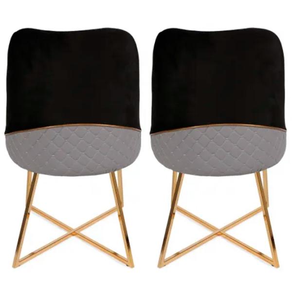 Scaun de bucătărie Trendy Madrid Velvet/ Black Gray photo 3