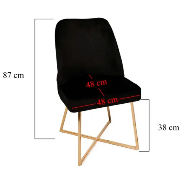 Scaun de bucătărie Trendy Madrid Velvet/ Black Gray photo 7