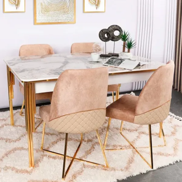 Scaun de bucătărie Trendy Madrid Velvet/ Light Brown Beige photo 4