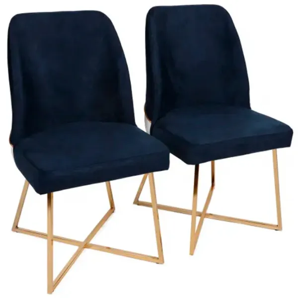 Scaun de bucătărie Trendy Madrid Velvet/ Dark Blue Gold photo 1