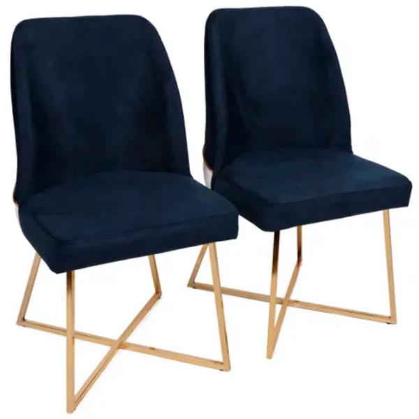 Scaun de bucătărie Trendy Madrid Velvet/ Dark Blue Gold photo 1