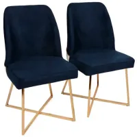 Scaun de bucătărie Trendy Madrid Velvet/ Dark Blue Gold
