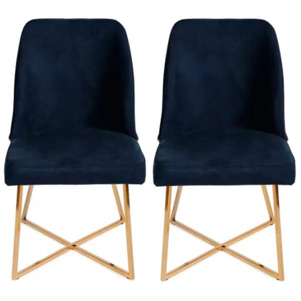 Scaun de bucătărie Trendy Madrid Velvet/ Dark Blue Gold photo 3