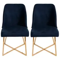 Scaun de bucătărie Trendy Madrid Velvet/ Dark Blue Gold photo 3