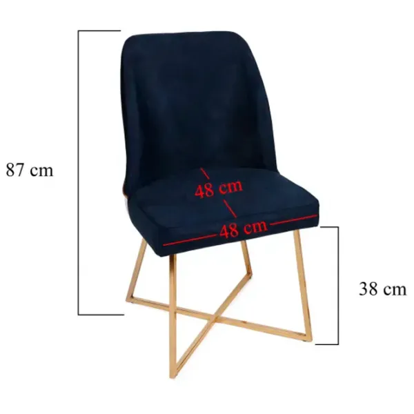 Scaun de bucătărie Trendy Madrid Velvet/ Dark Blue Gold photo 6