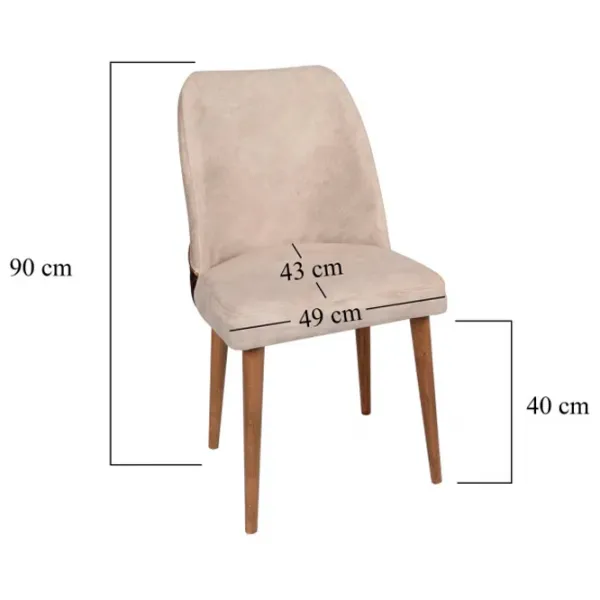 Scaun de bucătărie Trendy Nova Velvet/ Cream Brown photo 7