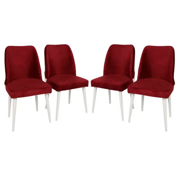 Scaun de bucătărie Trendy Nova Velvet/ Burgundy White photo 1