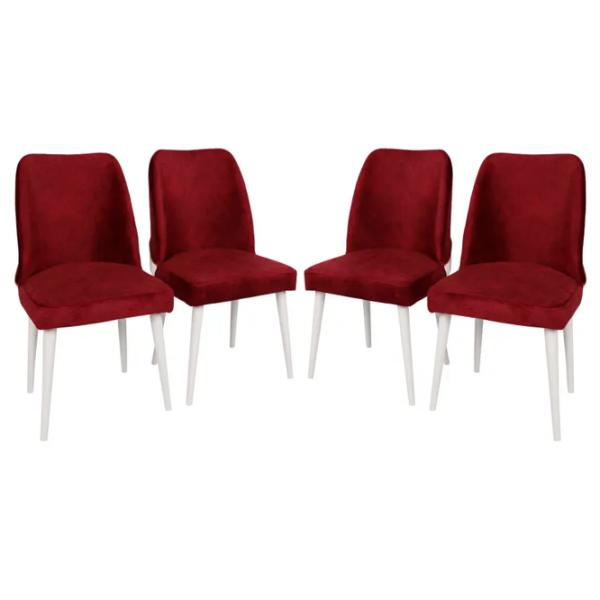 Scaun de bucătărie Trendy Nova Velvet/ Burgundy White photo 1
