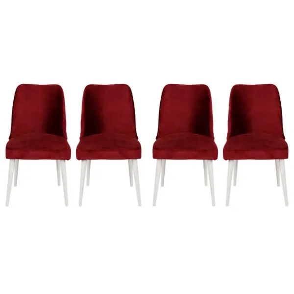 Scaun de bucătărie Trendy Nova Velvet/ Burgundy White photo 2