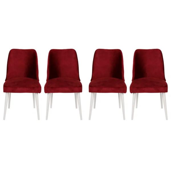 Scaun de bucătărie Trendy Nova Velvet/ Burgundy White photo 2