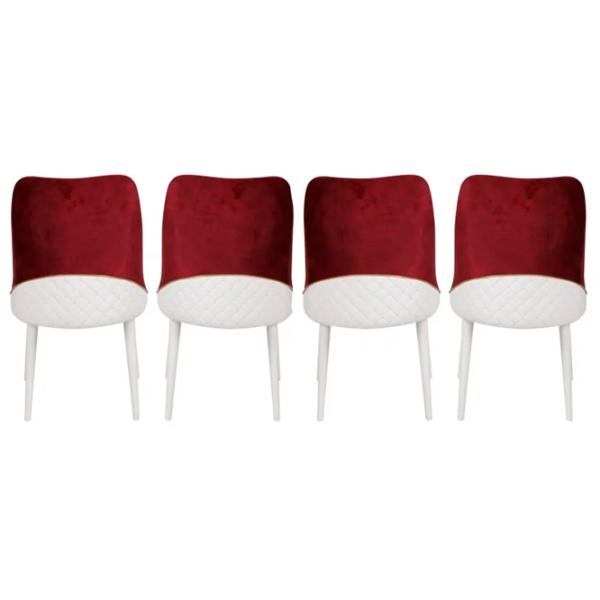 Scaun de bucătărie Trendy Nova Velvet/ Burgundy White photo 3