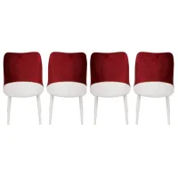 Scaun de bucătărie Trendy Nova Velvet/ Burgundy White photo 3