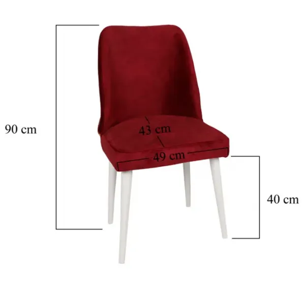 Scaun de bucătărie Trendy Nova Velvet/ Burgundy White photo 6