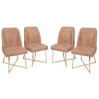 Set scaune de bucătarie Trendy Madrid Catifea/ Maro Gold