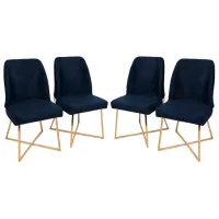 Set scaune de bucătarie Trendy Madrid Catifea/ Dark Blue Gold