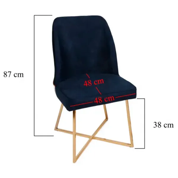 Set scaune de bucătarie Trendy Madrid Catifea/ Dark Blue Gold photo 8