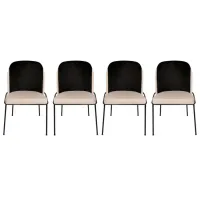 Set scaune de bucătarie Trendy Dore Velvet/ Cream Black photo 2