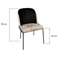 Set scaune de bucătarie Trendy Dore Velvet/ Cream Black photo 9