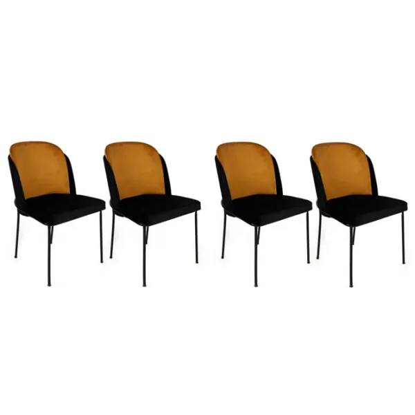 Set scaune de bucătarie Trendy Dore Catifea/ Black Brown photo 1