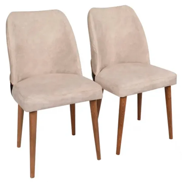 Set scaune de bucătarie Trendy Nova Catifea/ Cream Brown photo 1